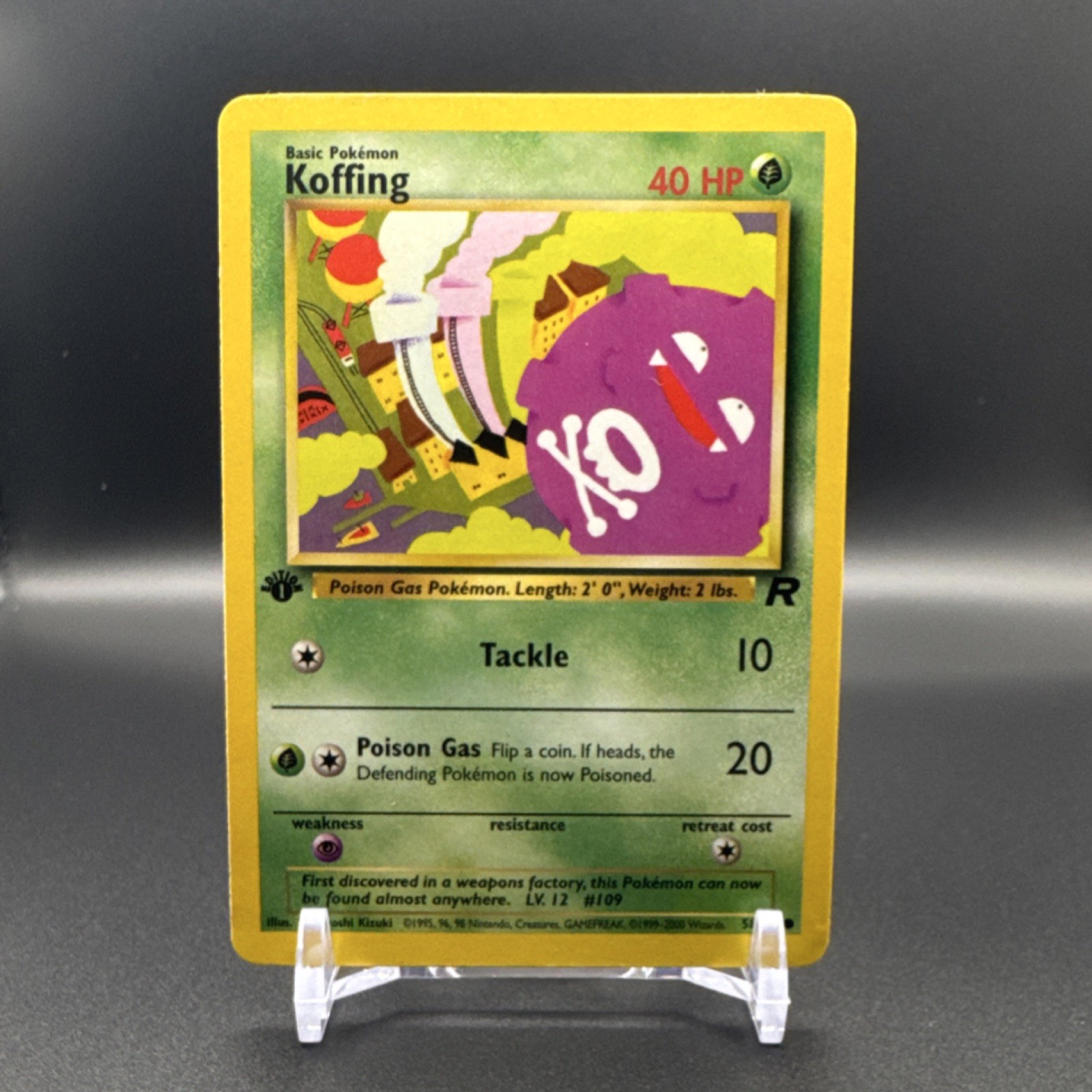 Pokémon Koffing Team Rocket 1st Edition Basic NM Common 58/82 Regular English