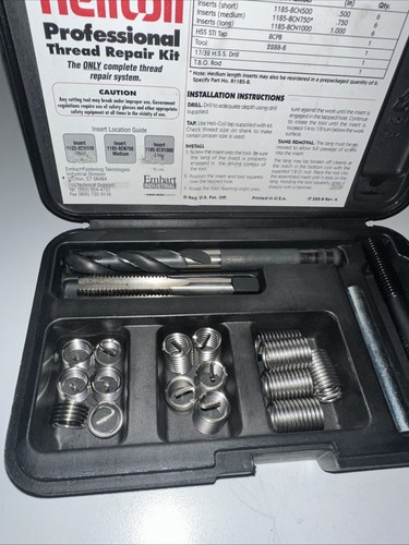 Kit riparazione filettatura HELI COIL misura: 1/2-13 UNC n. parte 5401-8 Professionale - Foto 10 di 11