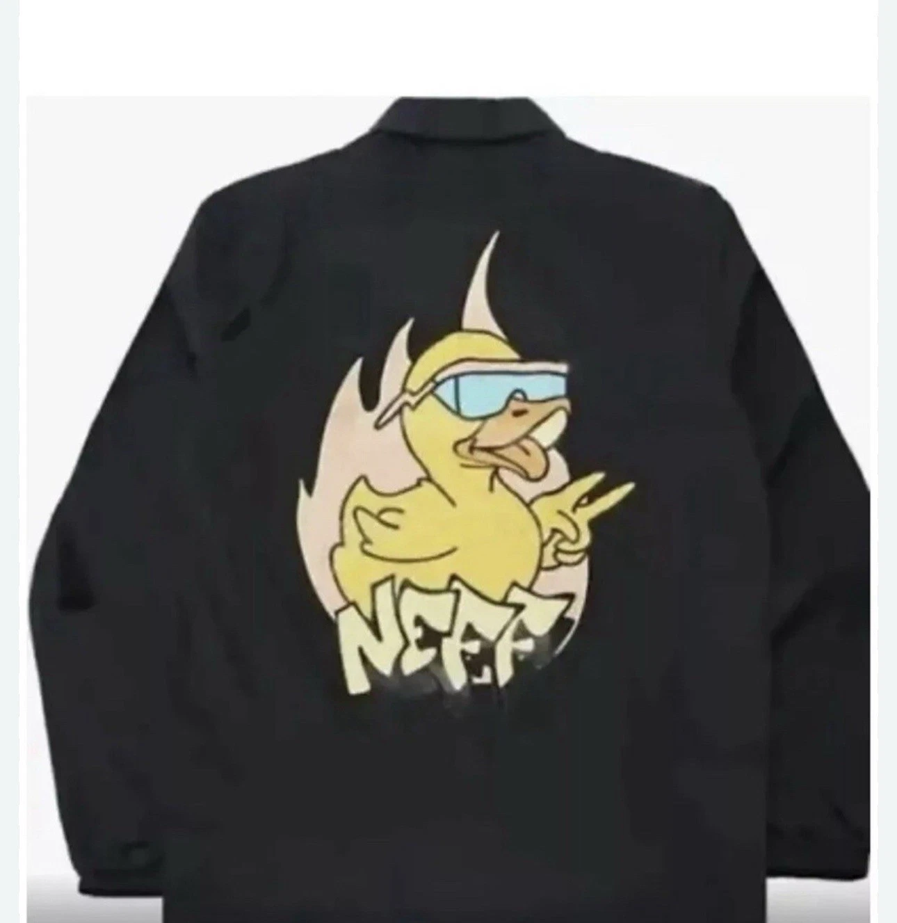 Giacca a vento uomo Neff Fresh Ducky Coaches taglia large nera nuova con etichette