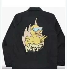Neff Fresh Ducky Coaches Windbreaker Men's Size Large Black New with Tags