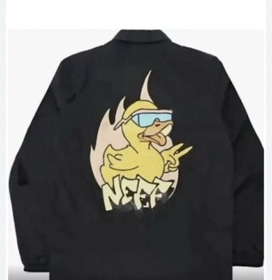 Neff Fresh Ducky Coaches Windbreaker Men's Size Large Black New with Tags