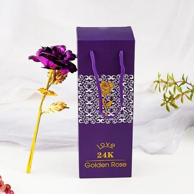 Rote, Blaue, Lila 24K Golden Rose vergoldet Ewige Gold Rose Geschenk Dekoration