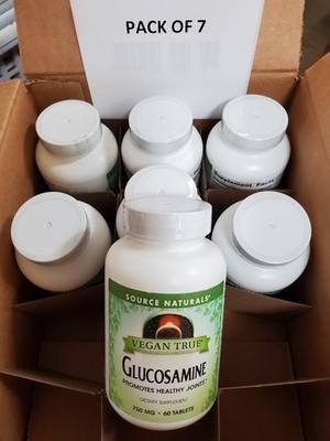 Source Naturals, Vegan True Glucosamine, 750 Mg, 60 Tabs, Exp. 05/2026, 7-bottle