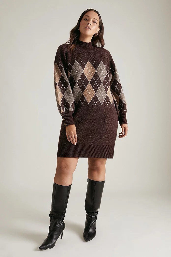 Karen Millen Argyle Knit Jumper Karen Millen X Lydia Millen Argyle