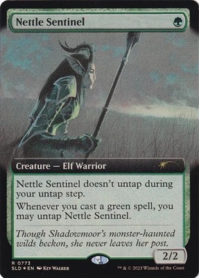 Nettle Sentinel - Foil Extended Art Secret Lair NM MTG