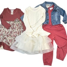 Girl Clothes Sz 6-7 BONNIE JEAN Dress OLD NAVY Romper OSHKOSH Denim Jacket 4 Lot