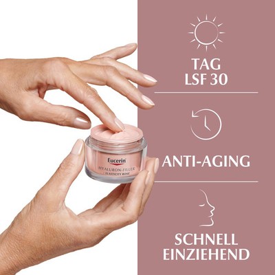 EUCERIN Anti-Age Hyaluron-Filler+Elast.Rose LSF 30 50 ml PZN 18222089