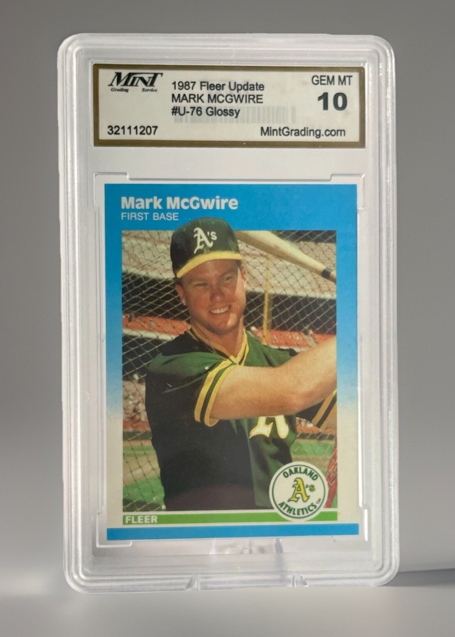1987 Fleer Update Glossy Mark  McGwire #U-76 RC GRADE 10 Oakland Athletics