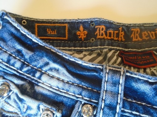 Rock Revival Women’s Yui jeans size 27 embroidered stitch easy straight distres - Picture 5 of 14