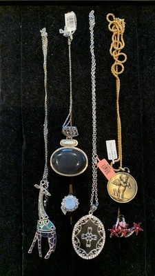 Lot 6 Pcs MODERN JEWELRY Necklace RINGS Pendants OREGON OPAL Agate GIRAFFE #6