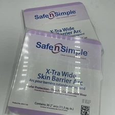 2 Pkgs Safe n Simple X-Tra Wide Skin Barrier Arcs SNS21130 Ostomy, Total 60 Arcs