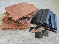 Portable 3x3 Dark Oak Interlocking Dance Floo...