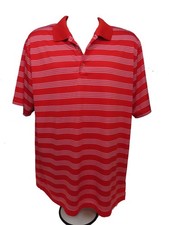 Nike Golf Mens Polo Shirt XL X-Large Tour Performance Dri-Fit SS Red Striped NEW
