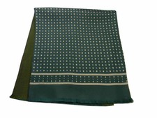 Men's double silk scarf wool dark green black made italy scarf silke wool black
