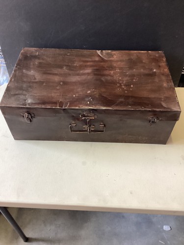 Restoration Hardware Metal Steamer Trunk 23.5”x13.5”x8”