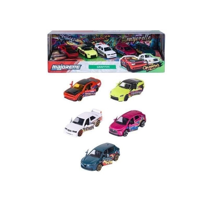 Majorette Majo SL Graffiti pack cadeau de voitures en métal pour l'anniversaire d'un enfant