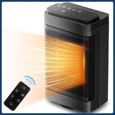 1500W Portable Space Heater 8hr-Timer with Remote PTC Ceramic Electric Heater