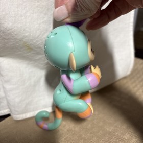 Fingerlings Interactive Baby Monkey Teal with Purple Hair Toy
