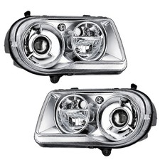 For 2005-2010 Chrysler 300c Chrome Halogen Headlights Assembly W Bulbs Lr