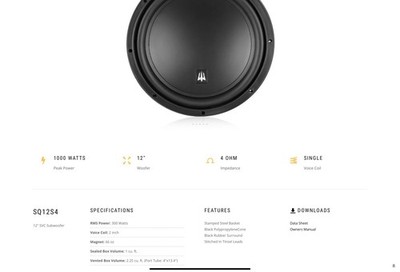TRITON AUDIO 12  SUBWOOFER SQ12S4 -300watts RMS ***BRAND NEW IN BOX***
