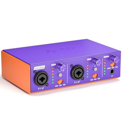 USB C Audio Interface 2 Channel 24bit 48kHz 48V Phantom Power Synido Recording