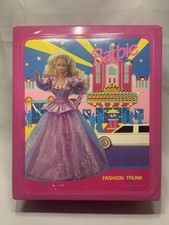 Vintage 1992 Barbie Doll Storage  Fashion Trunk Case Pink Vinyl 90s Empty