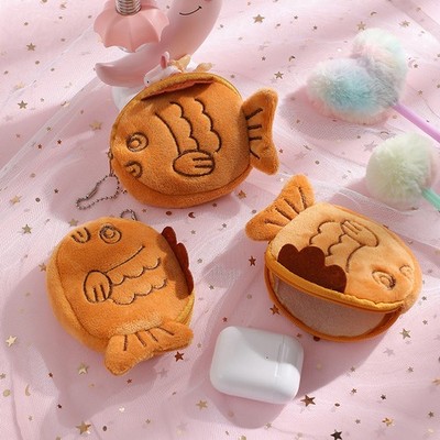 Cartoon Snapper Doll Keychains Creative Plush Zero Wallet Bag Decoration Gifts