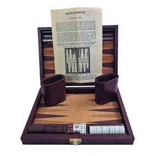 Vintage Cardinal Industries Backgammon Set Faux Leather Case Travel Game