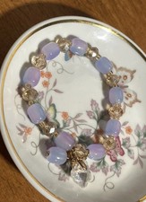 Beautiful Butterfly Charm women  s Stretch Beaded Bracelet Size 6  
