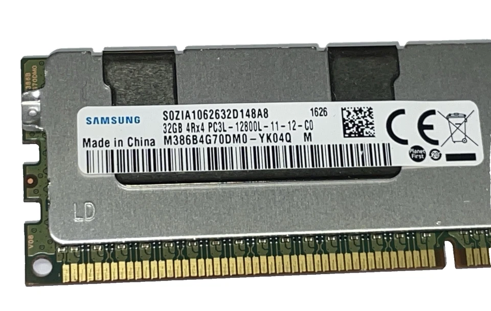 128 GB Samsung (4x32GB) M386B4G70DM0-YK0 PC3L-12800L CL11 ECC LRDIMM Server Ram - Bild 2 von 2
