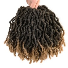 8" Faux Locs Crochet Hair Short Curly Dreadlocks for Black Women 6 Packs/120 Str