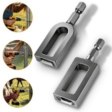 2x Chain Link Wire Twister Tool For 9 & 11 Fence Wire Tying 1/4" Hex Drill Chuck