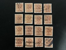 GB QEII MACHIN 13P PALE CHESTNUT BULK LOT 16 STAMPS - USED UNCHECKED X900 X1005