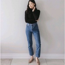 Everlane The Curvy 90s Cheeky Straight Jeans Ankle Length Size 26 Med Blue Wash
