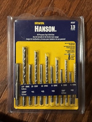 IRWIN Tools HANSON 80187 All-Purpose Tap & Drill Set 13 Piece - NEW