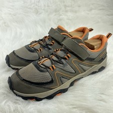 Merrell Trail Quest Hiking Shoes Kids Boys Size 7M brown Orange Strap Outdoor