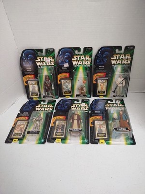 6 Star Wars Power Of The Force Luke, C3 PO, Chewbacca ,Anaki, Beru & Yoda  #1720