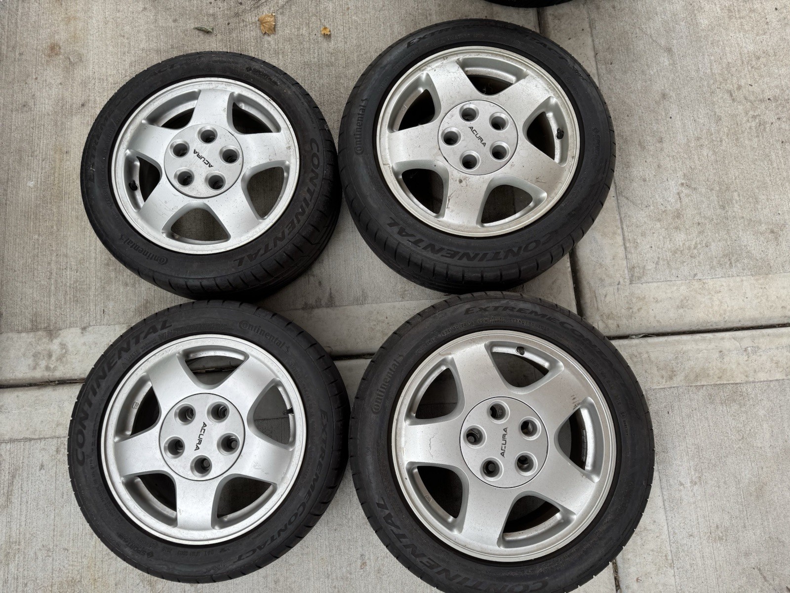 91-93 Acura NSX OEM Wheels and Continentail Tires Staggered Wheel Set