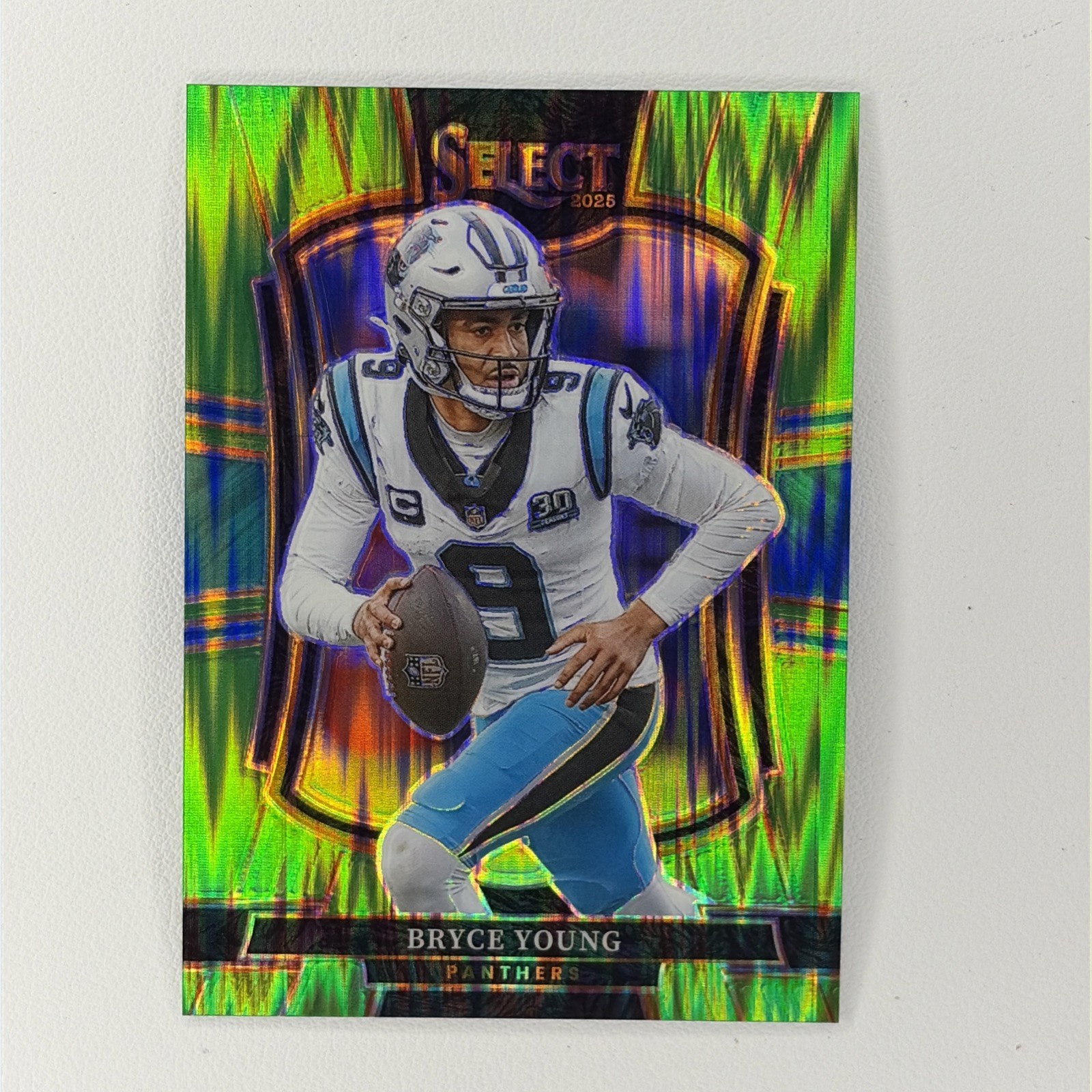 2025 Panini Select Bryce Young Premier Level Lime Green #145  Prizm Shock 93/699