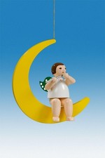 Fensterbild Engel im Mond mit Querfl&ouml;te ohne Krone H&ouml;he 30cm  Fensterdekoratio