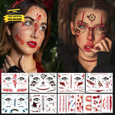 260 PCS 36 Sheets Fake Tattoos Halloween Zombie Makeup Tattoos Temporary Realis