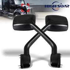 For Kenworth T680 Peterbilt 579 587 Pair Black Hood Mirror Left & Right Side Set