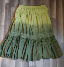 First Issue Women's Midi Skirt Ombre Peasant Boho Fairy core Green Size XL