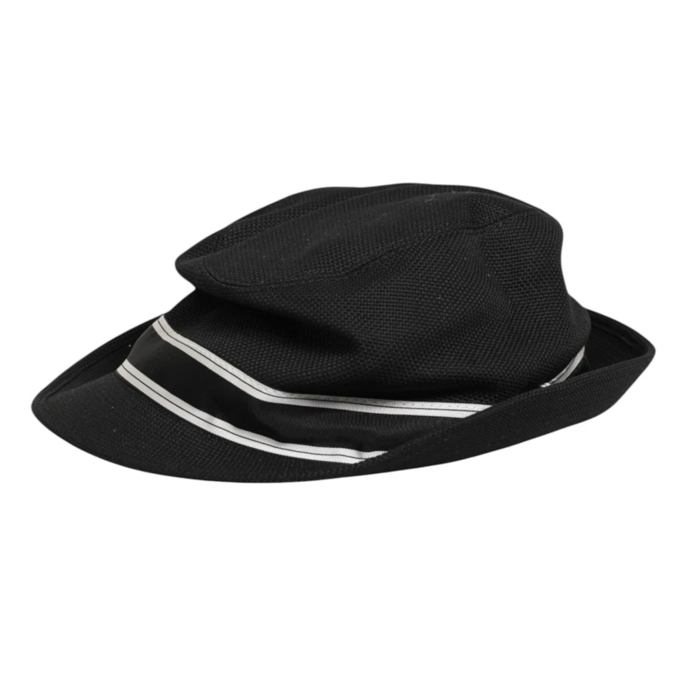 DOLCE & GABBANA Sombrero Hombre Negro Algodón Forro Lunares Fedora s. 58 / M 250usd Foto 3 de 4