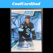 2021-22 Upper Deck SP Game Used Authentic Rookies Blue Kole Lind Rookie Auto RC