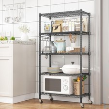 Homdox 5 -Tier Steel Wire Shelving Unit on Wh...