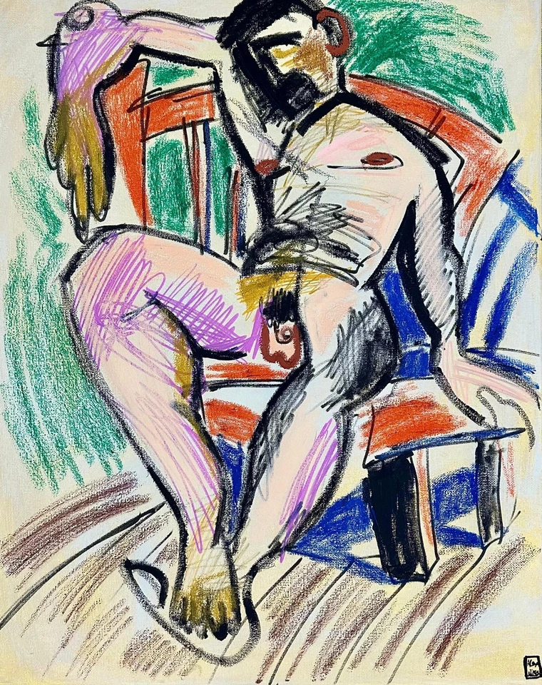 Cuadros al óleo. Arte contemporáneo cuadro masculino hombre retrato músculo cuerpo abstracto Foto 2 de 2