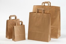 Papiertragetaschen braun Flachhenkel T&uuml;ten Tragetaschen Papiert&uuml;ten Bags