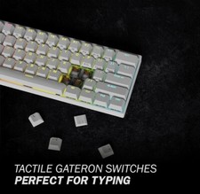 Durgod Venus HK White Mechanical Gaming Keyboard Gateron RGB Red Switch 61keys30 6