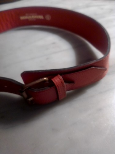 Genuine Vintage Authentic Sonia Rykiel Paris Red Leather Designer Belt XXS-XS - Picture 8 of 10